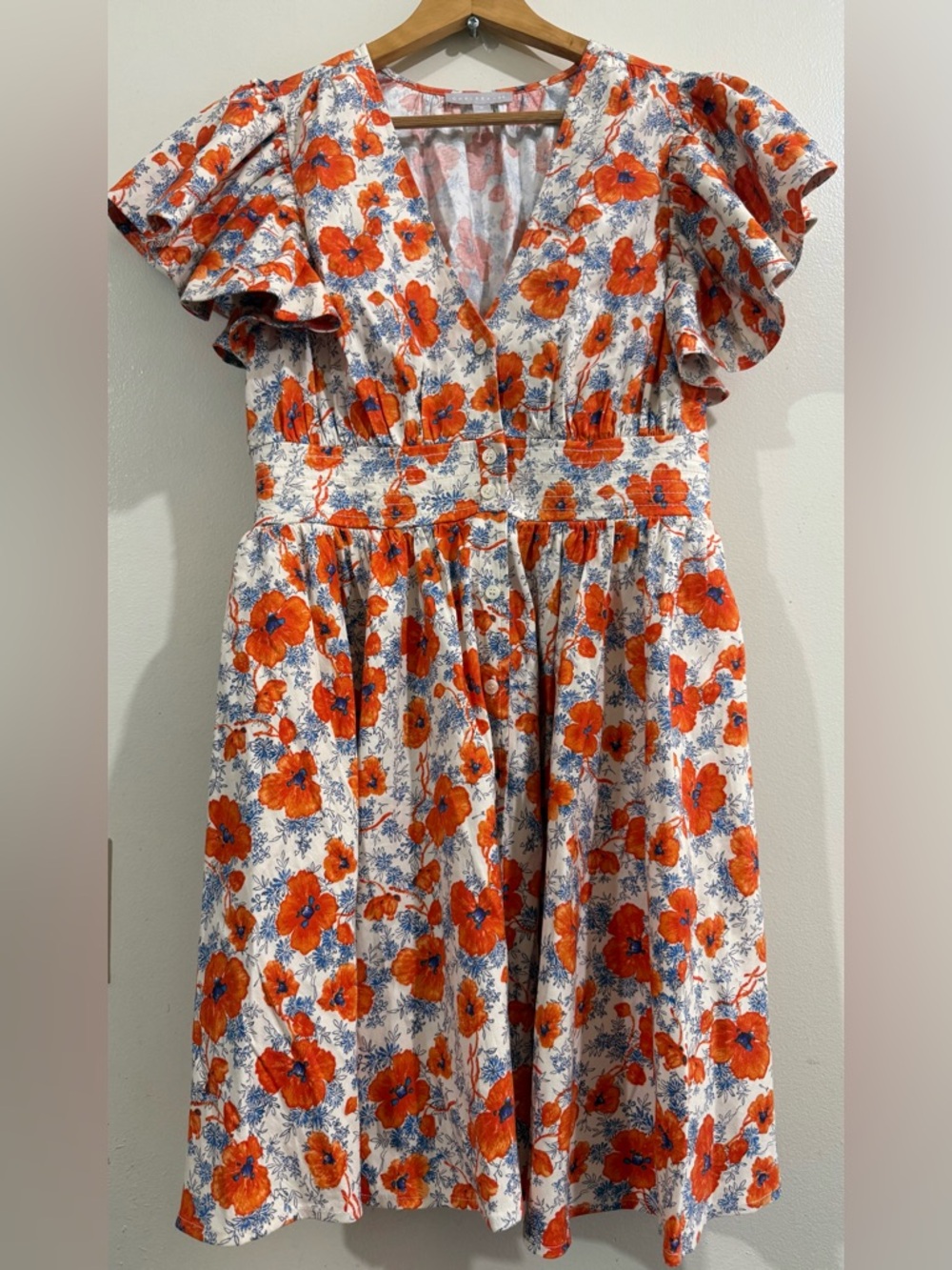 Chelsea28 Coral Floral Scoop Neck Dress